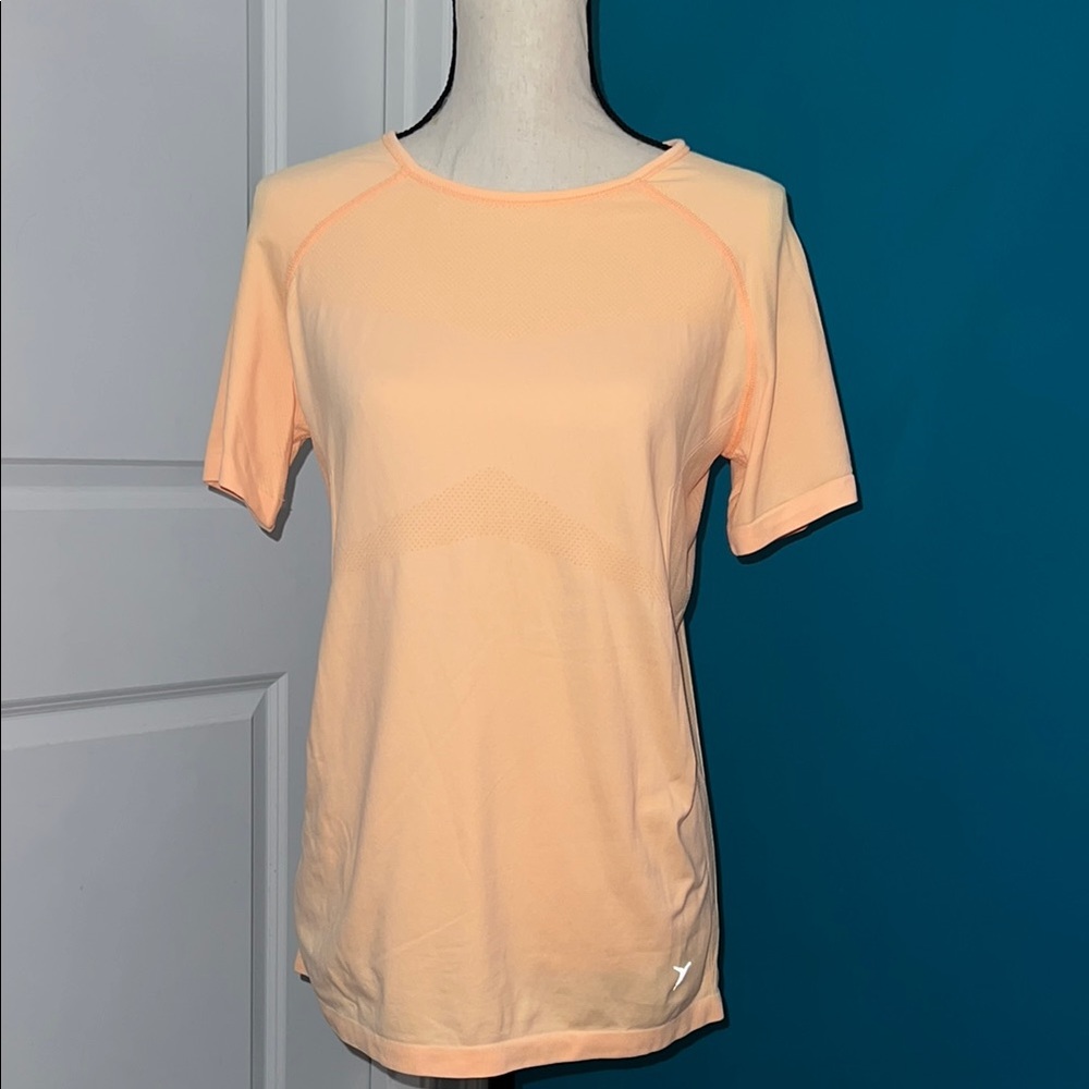 Old Navy Active Orange Fitted Short Sleeve Tee